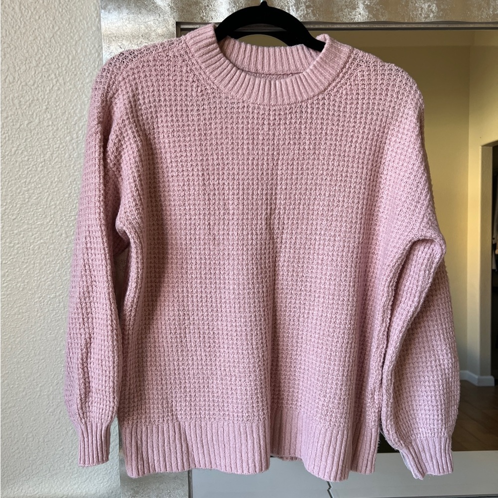 Oversized Waffle Knit Sweater | American Eagle Outfitters 💕